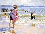 Edward Henry Potthast Famous Paintings - At the Seashore